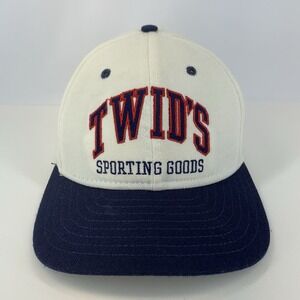 Twid's Sporting Goods Hat Blue Med-L Stretch Fitted Baseball Cap Vintage DeLong